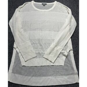 Neiman Marcus Sweater Womens‎ Small Sheer Mesh Knit Pullover Long Sleeve Acrylic